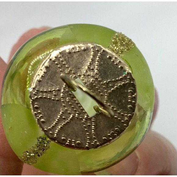 Vintage Yellow Green Mercury Glass Icicle Ornament Retro - Picture 3 of 5